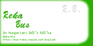 reka bus business card